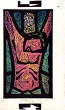 Artist: b'Gleeson, William.' | Title: b'The Dead Christ' | Date: 1955 | Technique: b'linocut, printed in colour, from four blocks' | Copyright: b'This work appears on screen courtesy of the artist'