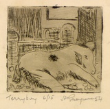 Artist: ROSENGRAVE, Harry | Title: Terryboy | Date: 1954 | Technique: etching, printed in black ink with plate-tone, from one plate
