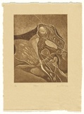 Artist: b'Lunn, Wendy.' | Title: b'Abstract I' | Date: 1986 | Technique: b'aquatint, printed in brown ink, from one  plate'