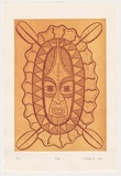 Artist: b'Jakupa [Junior], Pax.' | Title: b'Mask' | Date: 2005 | Technique: b'etching, printed in red and yellow ink, from two plates'