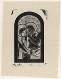 Artist: SIBLEY, Dan | Title: not titled [the kiss]. | Date: 2003 | Technique: woodcut, in black ink, from one block