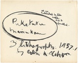 Artist: McCahon, Colin. | Title: Title page | Date: 1957 | Technique: lithograph, printed in black ink, from one cardboard plate
