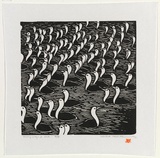 Artist: Thorpe, Lesbia. | Title: Wrong way - go back! | Date: 1993 | Technique: linocut, printed in black ink, from one block