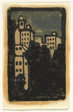 Artist: b'Crombie, Peggy.' | Title: b'T and G Building.' | Date: 1925 | Technique: b'linocut, printed in colour, from multiple blocks'