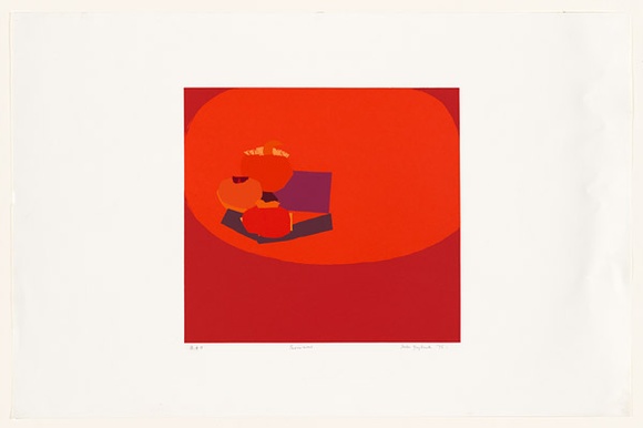 Artist: b'Grey-Smith, Helen.' | Title: b'Persimmons' | Date: 1976 | Technique: b'screenprint, printed in colour, from multiple stencils'