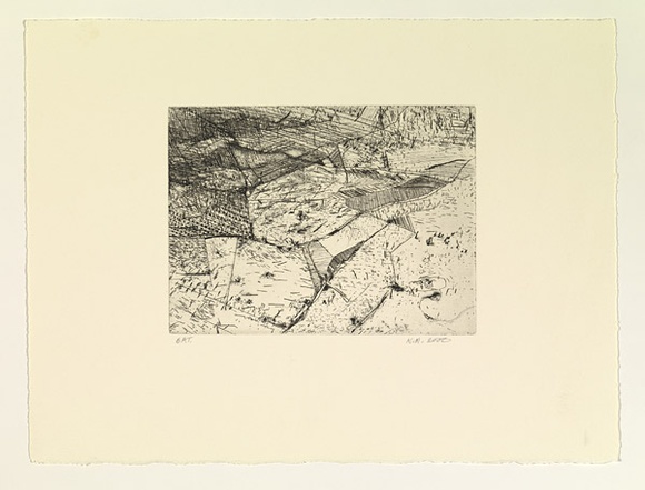 Artist: b'Mortensen, Kevin.' | Title: b'not titled [landscape]' | Date: 2000 | Technique: b'etching, printed in black ink, from one copper plate' | Copyright: b'\xc2\xa9 Kevin Mortensen'