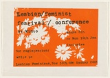 Artist: SYDNEY UNIVERSITY FEMINISTS | Title: Lesbian/ feminist/ festival/ conference at Minto. | Date: 1976 | Technique: screenprint, printed in colour, from two stencils