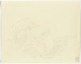 Artist: BOYD, Arthur | Title: Two figures. | Date: 1960-70 | Technique: transfer drawing | Copyright: Reproduced with permission of Bundanon Trust