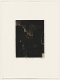 Artist: b'AMOR, Rick' | Title: b'Tokyo at night.' | Date: 1992 | Technique: b'mezzotint, printed in black ink, from one plate; hand-coloured'