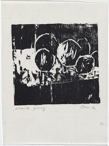 Artist: b'MADDOCK, Bea' | Title: b'Fruit' | Date: 1964 | Technique: b'lithograph, printed in black ink by hand-burnishing, from one stone'