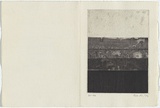 Artist: MADDOCK, Bea | Title: Greeting card: Christmas (horizontal bands on field of flowers) | Date: 1972 | Technique: photo-etching and drypoint, printed in black ink, from one plate