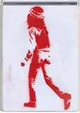 Title: b'Chickenpox' | Date: 2003-2004 | Technique: b'stencil, printed with red aerosol paint, from one stencil'