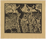 Title: Sniff sniff whose there | Date: 1996 | Technique: woodcut, printed in black ink, from one block