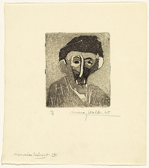 Artist: b'WALKER, Murray' | Title: b'Monsieur Prevost (b)' | Date: 1965 | Technique: b'etching and aquatint, printed in black ink, from one plate'