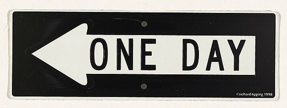 Title: b'One day' | Date: 2004 | Technique: b'embossing (pressed aluminium); screenprint, printed in black ink, from one stencil'