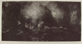 Artist: Chancellor, Lainie. | Title: Peace being blown apart around the world again and again and again... | Date: 1988 | Technique: etching, printed in black ink, from one plate