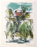 Artist: b'Sumner, Alan.' | Title: b'Old asylum wall [1]' | Date: 1945 | Technique: b'screenprint, printed in colour, from seven stencils'