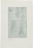 Artist: WALKER, Murray | Title: Three models. | Date: 1973 | Technique: etching, printed in blue-black ink, from one plate