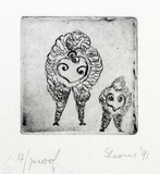 Artist: b'Shearer, Mitzi.' | Title: b'not titled' | Date: 1991 | Technique: b'etching, printed in black ink with plate-tone, from one plate'