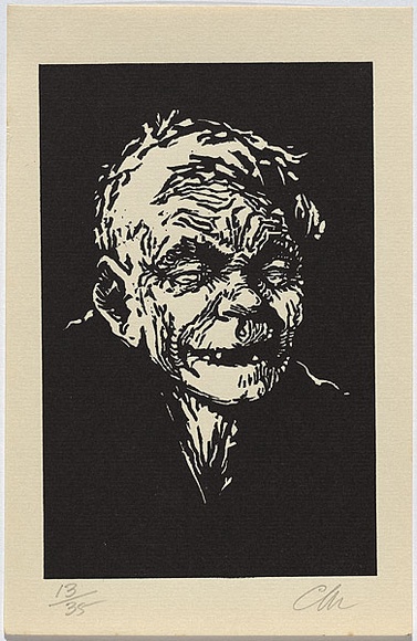 Artist: b'Millward, Clem.' | Title: b'not titled.' | Date: 1956-57 | Technique: b'linocut, printed in black ink, from one block'