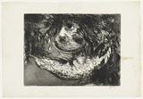 Artist: BOYD, Arthur | Title: Head in a cup with crying head. | Date: 1962-63 | Technique: etching, printed in black ink, from one plate | Copyright: Reproduced with permission of Bundanon Trust