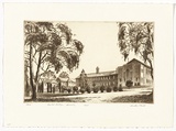 Artist: PLATT, Austin | Title: Barker College, Hornsby | Date: 1945 | Technique: etching, printed in black ink, from one plate