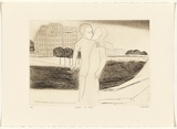 Artist: Dickerson, Robert. | Title: Lovers in Paris. | Date: 1996 | Technique: etching, printed in sepia ink with plate-tone, from one copper plate