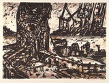 Artist: Senbergs, Jan. | Title: Hudson industrial | Date: 1990-1991 | Technique: lithograph, printed in colour, from four stones | Copyright: © Jan Senbergs