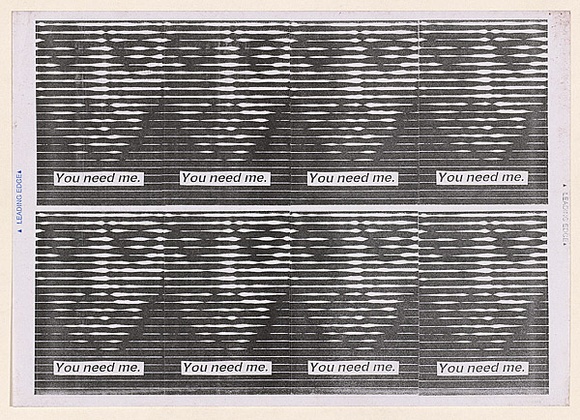 Artist: Azlan. | Title: You need me VII. | Date: 2003 | Technique: laser printed  in black ink