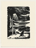 Artist: AMOR, Rick | Title: Evening. | Date: 1992 | Technique: woodcut, printed in black ink, from one block