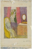 Artist: Whisson, Ken. | Title: Girl and mirror | Date: 1953 | Technique: lithograph, printed in colour, from multiple zinc plates