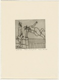 Artist: b'Robinson, William.' | Title: b'William jumping the gate' | Date: 1990 | Technique: b'etching, printed in black ink, with plate-tone, from one plate'