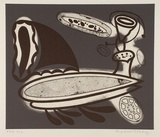 Artist: LEACH-JONES, Alun | Title: not titled [4] | Date: 1991 | Technique: etching, printed in black and grey ink, from two plates | Copyright: Courtesy of the artist
