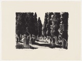 Artist: b'Headlam, Kristin.' | Title: b'Melbourne cemetary' | Date: 1994 | Technique: b'lithograph, printed in black ink, from one stone'