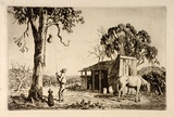 Artist: LINDSAY, Lionel | Title: The bush safe | Date: 1925 | Technique: etching, printed in black ink, from one plate | Copyright: Courtesy of the National Library of Australia