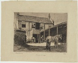 Artist: LINDSAY, Lionel | Title: Sussex Street, Forge. | Date: 1917 | Technique: etching, printed in warm black ink with plate-tone, from one copper plate | Copyright: Courtesy of the National Library of Australia