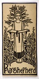 Artist: b'Waller, Christian.' | Title: b'Greeting card: Greetings from Roy Shepherd' | Date: c.1932 | Technique: b'linocut, printed in black ink, from one block'