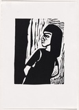 Artist: b'LAWTON, Tina' | Title: b'Number 3' | Date: 1962 | Technique: b'linocut, printed in black ink, from one block'