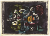 Artist: SELLBACH, Udo | Title: not titled [landscape]. | Date: 1960 | Technique: lithograph, printed in colour inks, from five stones [or plates]