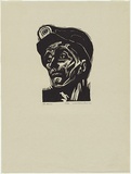 Artist: b'Counihan, Noel.' | Title: b'The miner.' | Date: 1947 | Technique: b'linocut, printed in black ink, from one block'