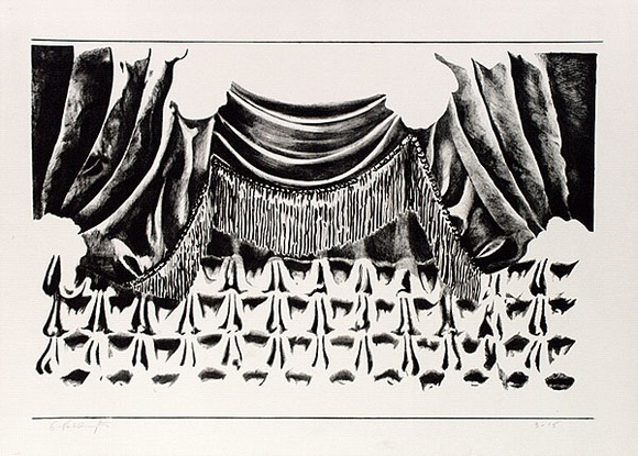 Artist: b'REDDINGTON, Charles' | Title: b'(Curtains)' | Date: (1987) | Technique: b'lithograph, printed in black ink, from one stone [or plate]'