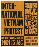 Artist: b'MACKINOLTY, Chips' | Title: b'International Vietnam protest' | Date: 1969 | Technique: b'screenprint, printed in black ink, from one stencil'