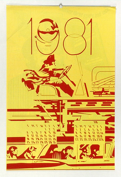 Artist: b'Gee, Angela.' | Title: b'Lucifoil calander, 1981.' | Date: 1980 | Technique: b'screenprints' | Copyright: b'Courtesy of Angela Gee'
