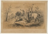 Title: Kangaroo Hunting No.3 - The death | Date: 1858 | Technique: lithograph, printed in colour, from two stones (black image and text, buff tint stone)