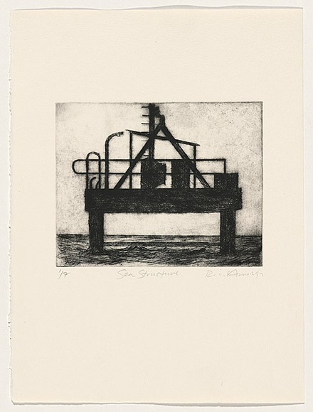 Artist: b'AMOR, Rick' | Title: b'Sea structure.' | Date: 1992 | Technique: b'etching, printed in black ink with plate-tone, from one plate'