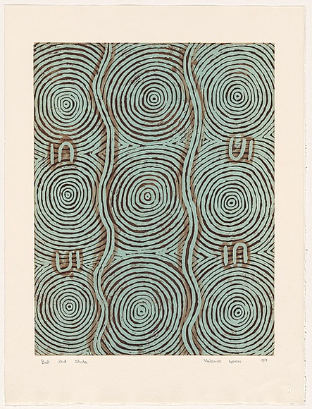 Artist: b'Lynch Napaltjarri, Valerie' | Title: b'Untitled (1).' | Date: 2007 | Technique: b'open-bite etching and aquatint with colour roll, printed in colour, from multiple plates'