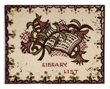 Artist: OGILVIE, Helen | Title: Card: Library list | Technique: linocut, printed in colour, from multiple blocks