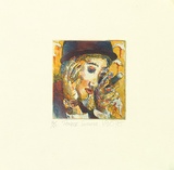 Artist: VIVO, | Title: Ponder success | Date: September 1990 | Technique: drypoint and aquatint, printed in colour, from two plates