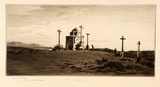 Artist: b'LINDSAY, Lionel' | Title: b'A Calvary, Segovia' | Date: 1927 | Technique: b'drypoint, printed in brown ink with plate-tone, from one copper plate' | Copyright: b'Courtesy of the National Library of Australia'