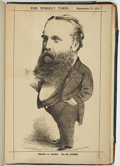 Title: b'Opera [Mr William Saurin Lyster].' | Date: 12 September 1874 | Technique: b'lithograph, printed in colour, from multiple stones'